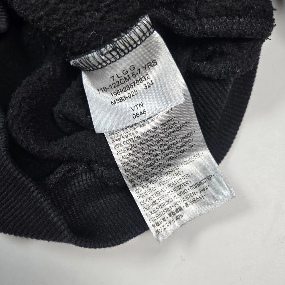 Nike‎ Hoodie Kids 7 Black Blue Teal Graphic Logo Fleece Pullover Sweatshirt
